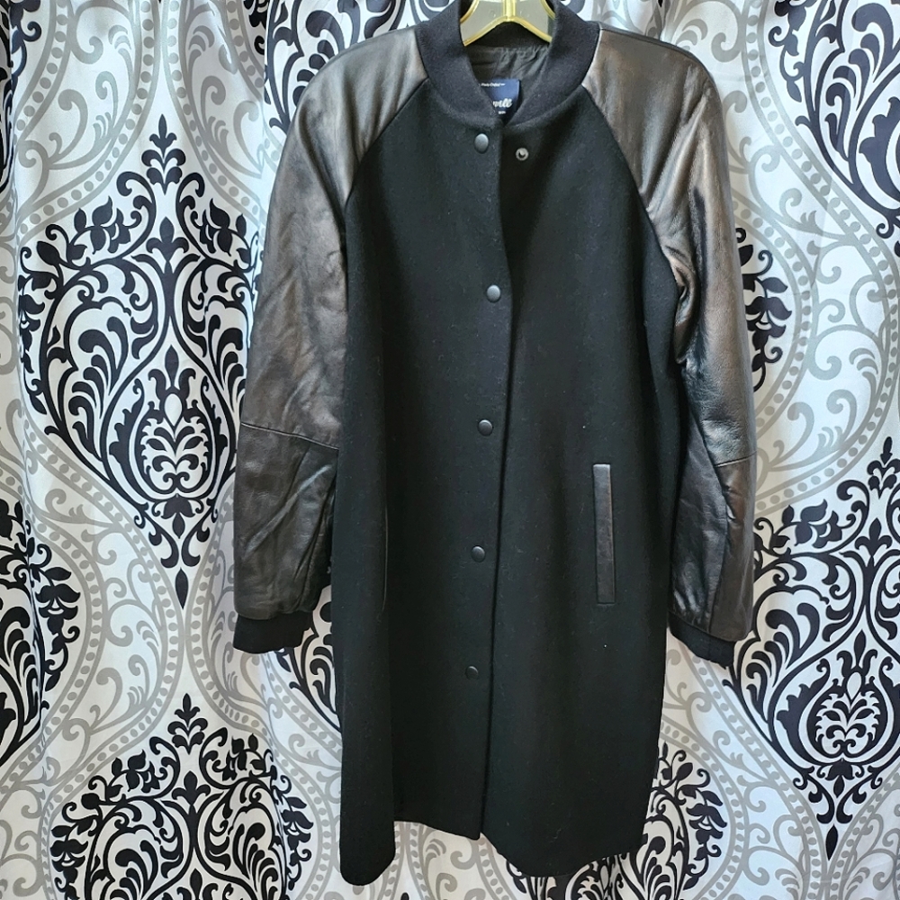 Madewell Black Long Bomber Coat